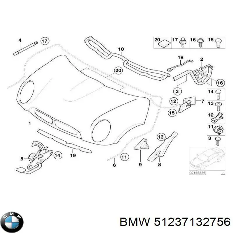 Cerradura del capó derecha BMW 51237132756 precio, desde 58,08 EUR