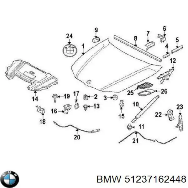 Amortiguador, capó del motor para BMW 1 (E81, E87)