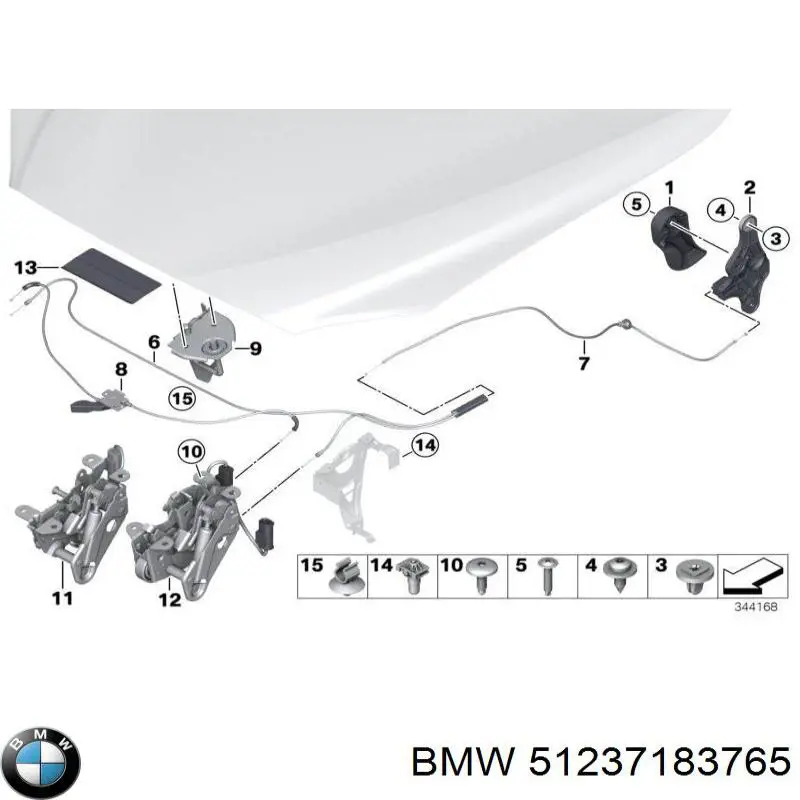 Asa, desbloqueo capó para BMW 7 (F01, F02, F03, F04)