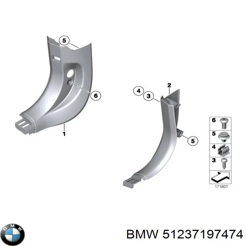 51237197474 BMW tirador del cable del capó trasero