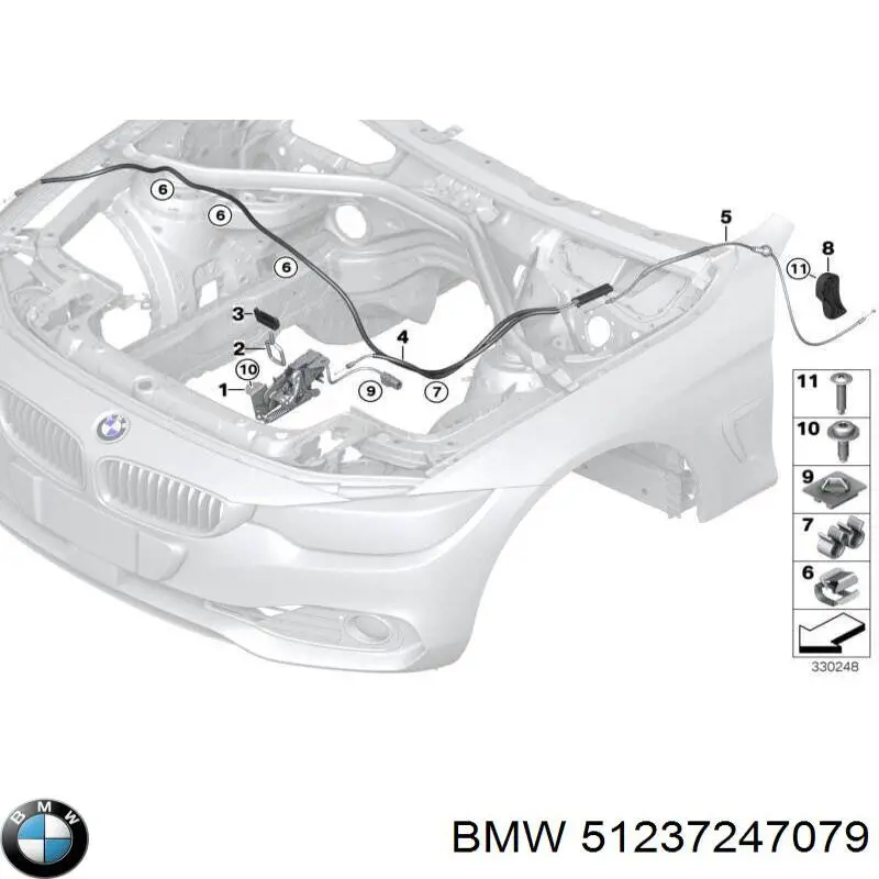 Cerradura del capó de motor BMW 51237247079