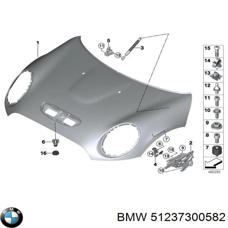 Palanca de apertura del capó BMW 51237300582 precio, desde 97,28 EUR