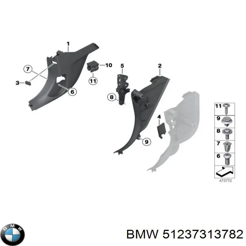 Tirador del cable del capó trasero para BMW 2 (F46)