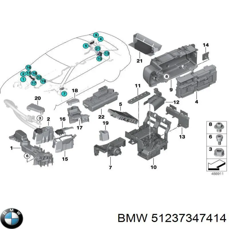 Comprar 51237347414 BMW Cable de apertura del capó delantero