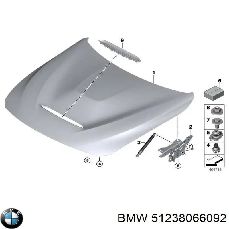 Muelle neumático, tapa delantera BMW 51238066092 precio, desde 78,41 EUR