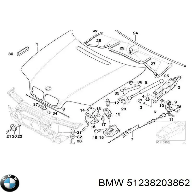 Cerradura de capó BMW 51238203862 precio, desde 24,99 EUR