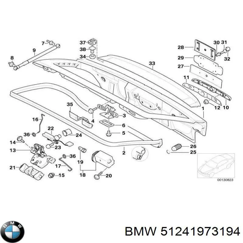 Comprar 51241973194 BMW Cerradura de puerta de maletero