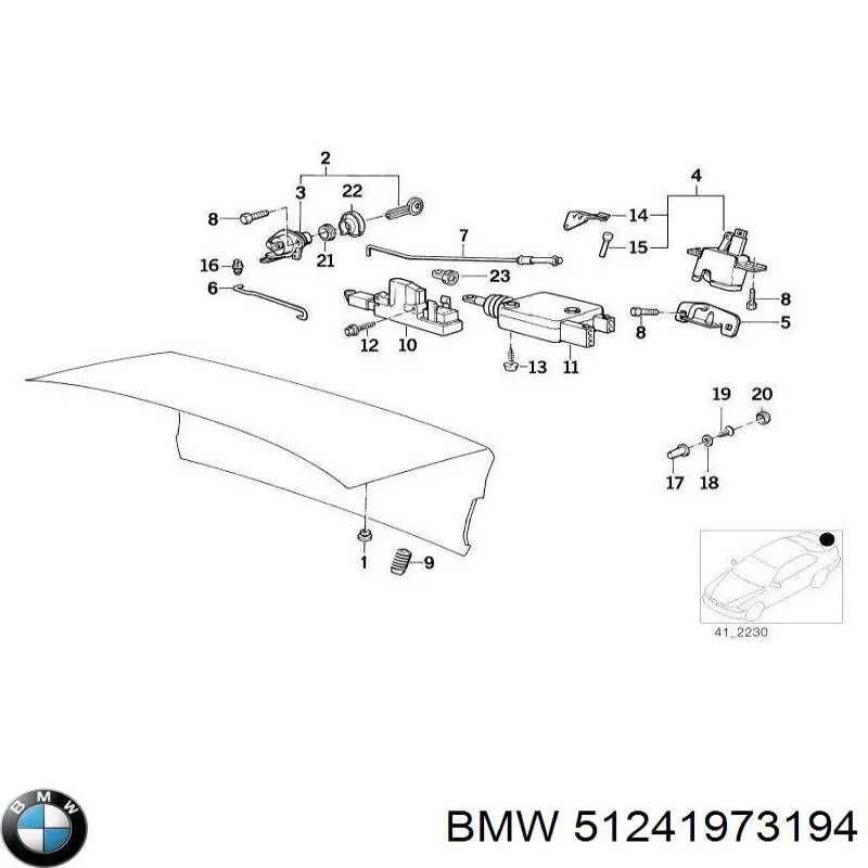 51241944690 BMW cerradura de puerta de maletero