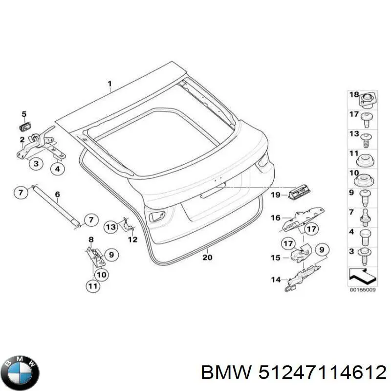 Cerradura de portón trasero BMW 51247114612 precio, desde 117,61 EUR