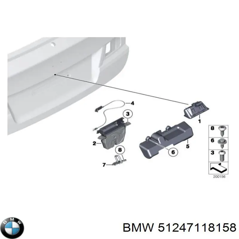 51247118158 BMW Manilla de puerta de maletero exterior