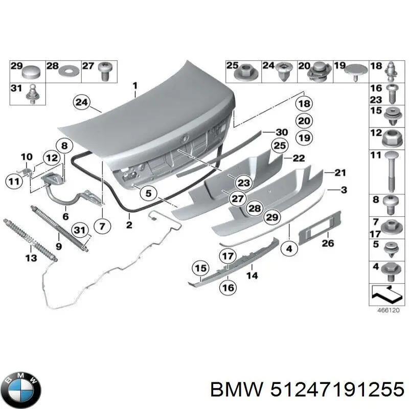 Amortiguador maletero 51247191255 BMW