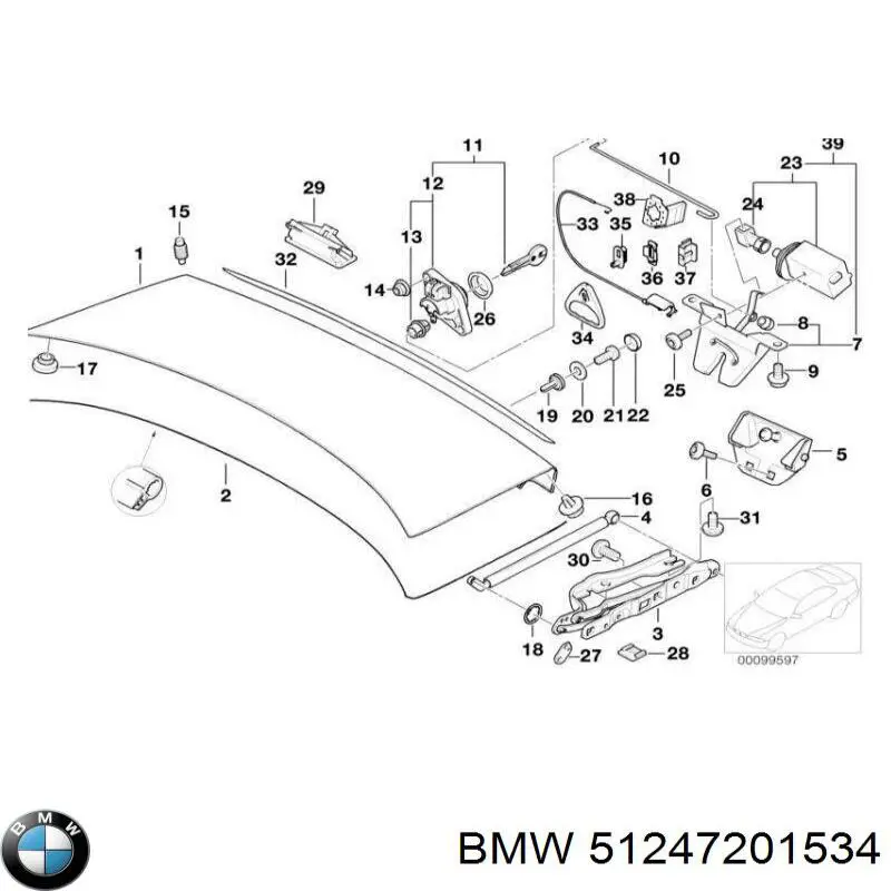 51247201534 BMW cilindro de cerradura de maletero