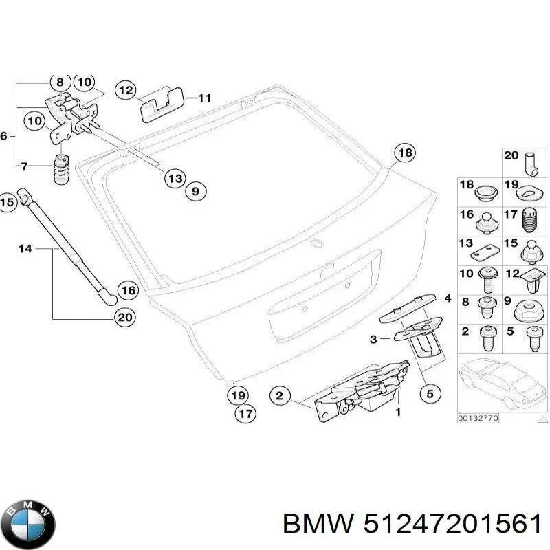 Comprar 51247201561 BMW Cerradura de puerta de maletero