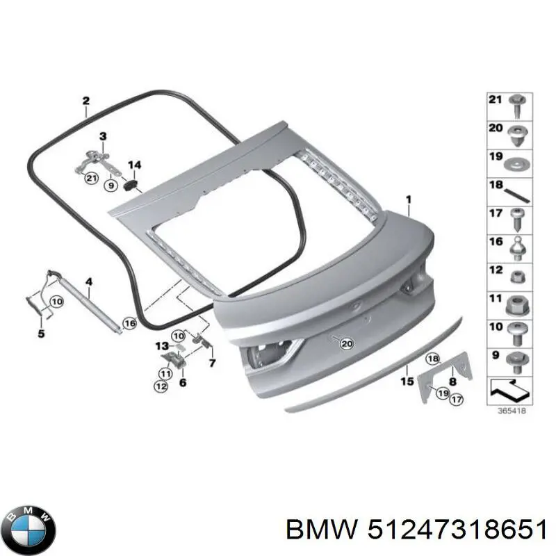 Comprar 51247318651 BMW Amortiguador de puerta trasera