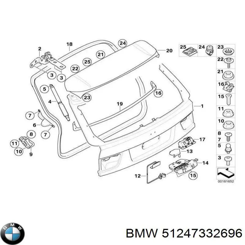 51247332696 BMW amortiguador de maletero