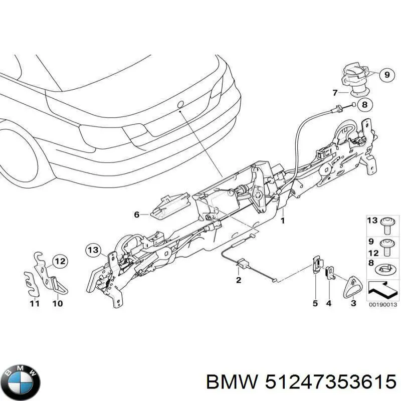 51247258345 BMW cerradura de puerta de maletero