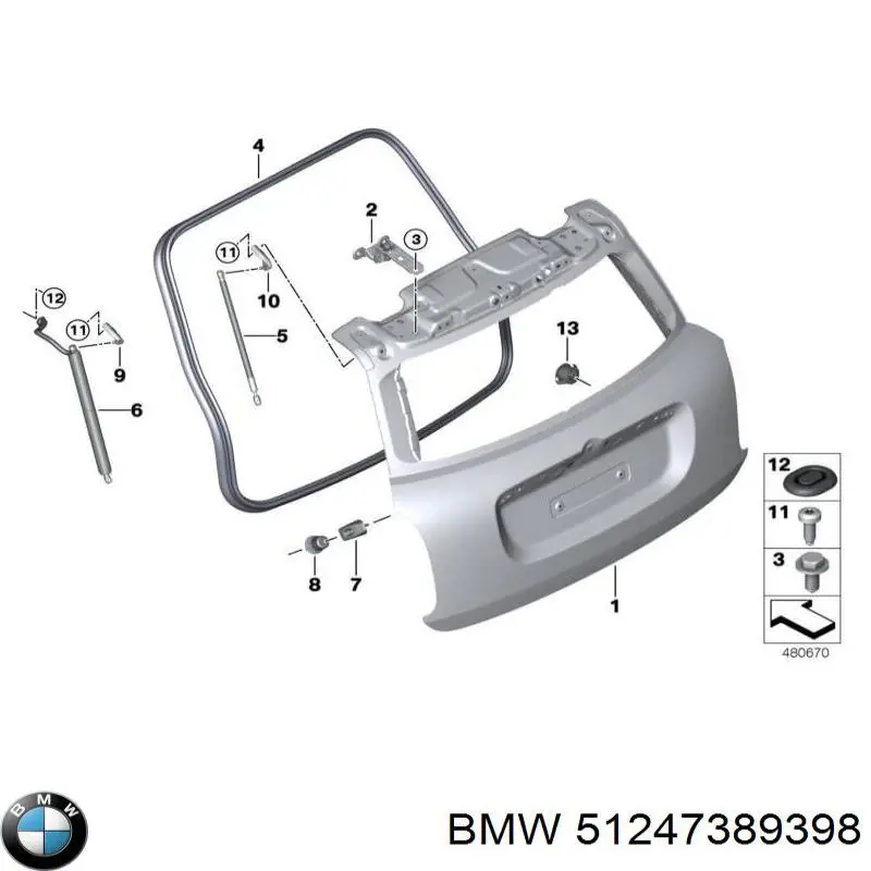 Amortiguador de maletero BMW 51247389398 precio, desde 29,72 EUR
