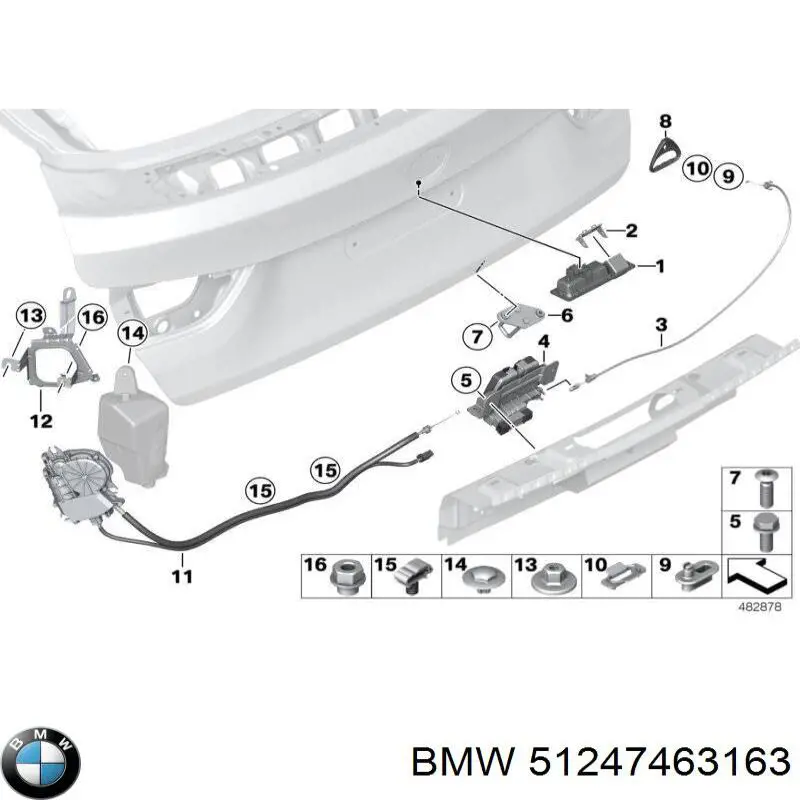 Comprar 51247463163 BMW Tirador de puerta de maletero exterior