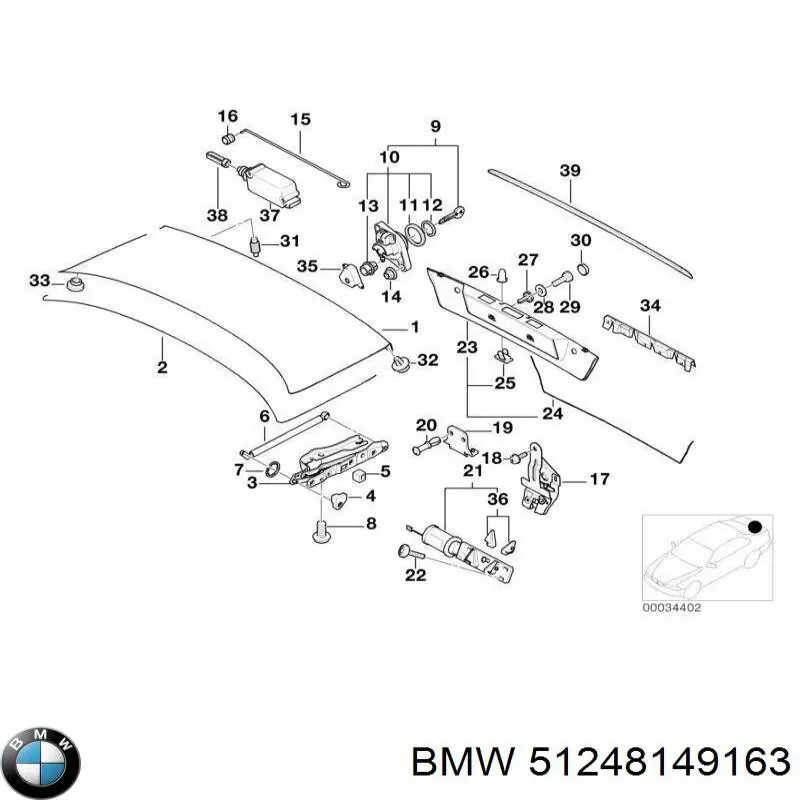 51248149163 BMW Cilindro de cierre, cerradura de porton