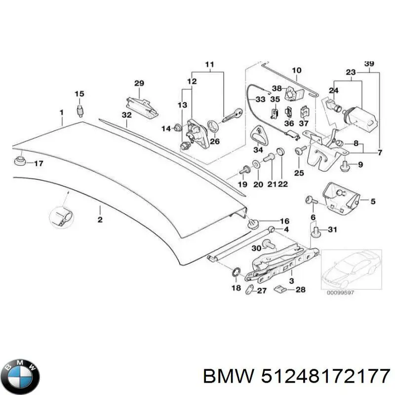 51248172177 BMW cerradura de puerta de maletero