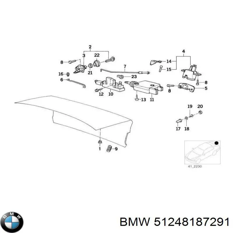 Tope de la tapa del maletero BMW 51248187291 precio, desde 30,14 EUR