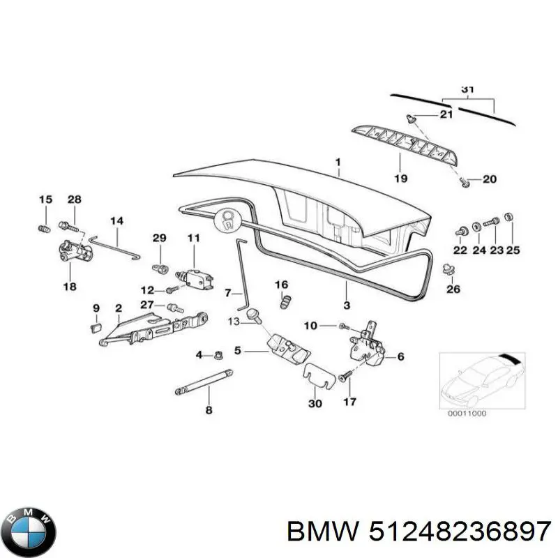 Comprar 51248236897 BMW Cerradura de puerta de maletero
