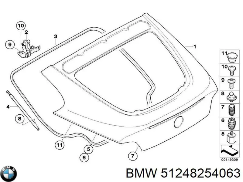 Almohadilla de tope, silenciador para BMW 1 (E81, E87)
