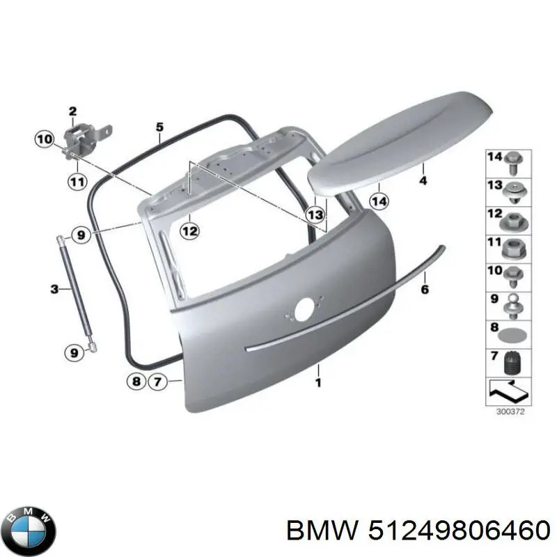 51249806460 BMW Bisagra de la tapa del maletero
