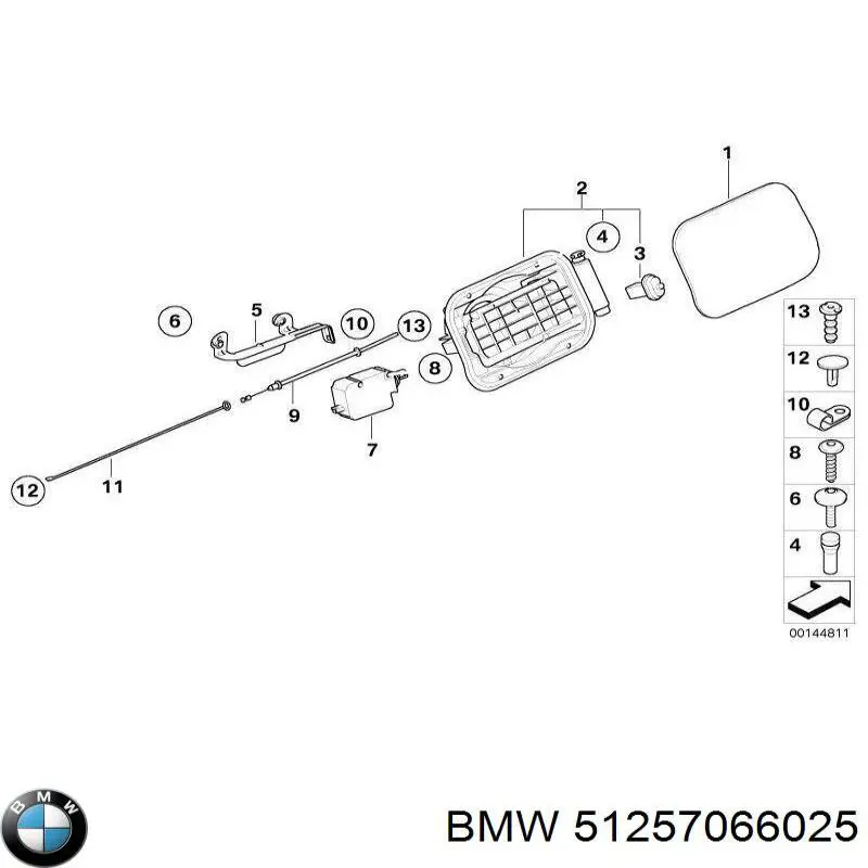 Comprar 51257066025 BMW Cable de apertura de tapa del depósito de combustible