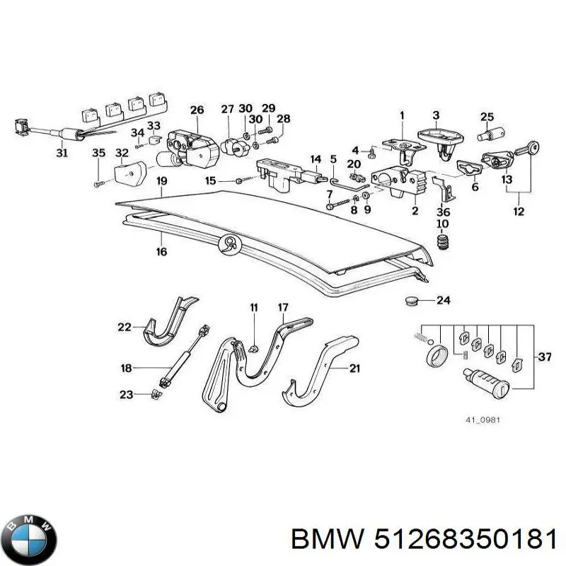 51268350181 BMW Motor de apertura/cierre del cierre del maletero (puerta trasera 3/5)