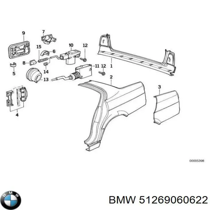 Motor de apertura/cierre de cerradura de puerta trasera BMW 51269060622 precio, desde 196,01 EUR