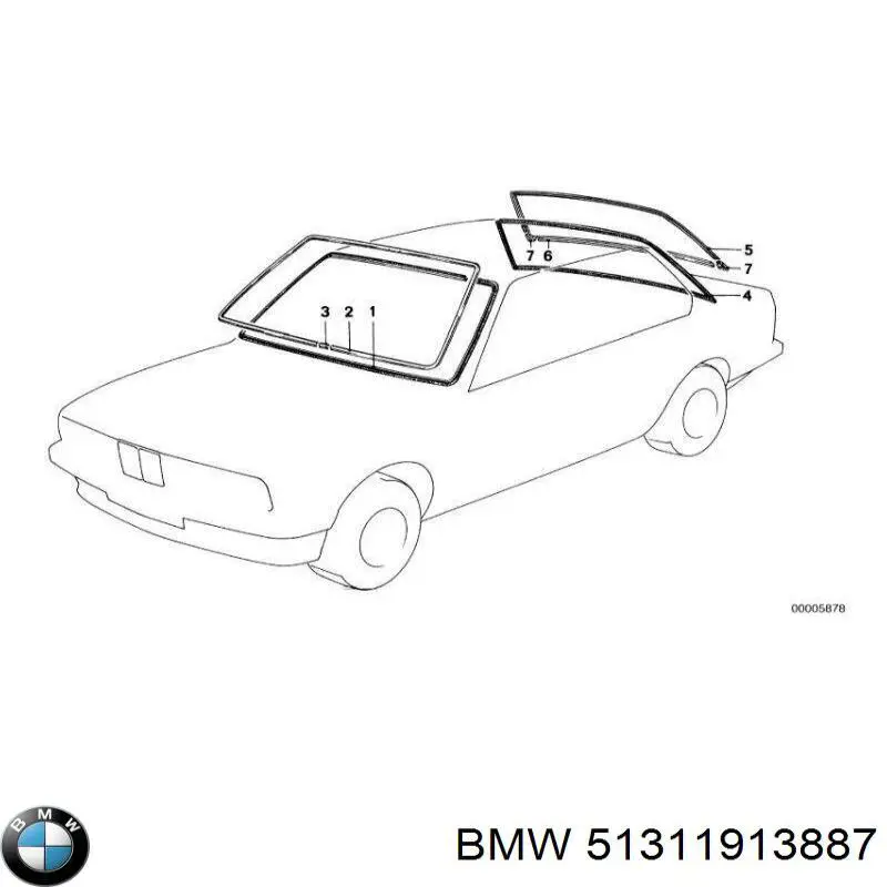 Junta, parabrisas para BMW 3 (E30)
