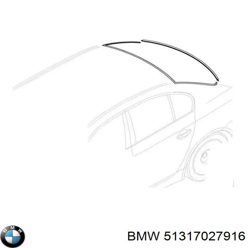 Junta de vidrio de ventana trasera superior para BMW 5 (E60)