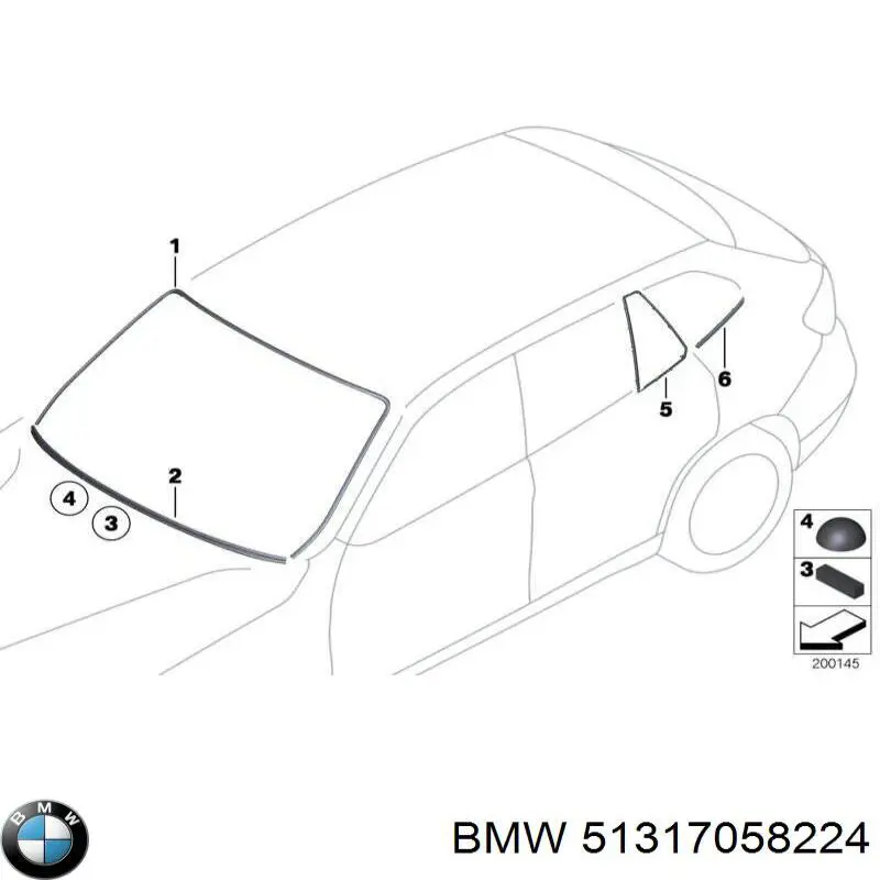 Comprar 51317058224 BMW Moldura superior del parabrisas