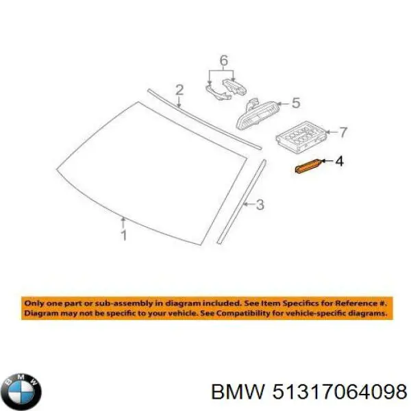 Comprar 51317064098 BMW Clip de fijación de moldura de parabrisas