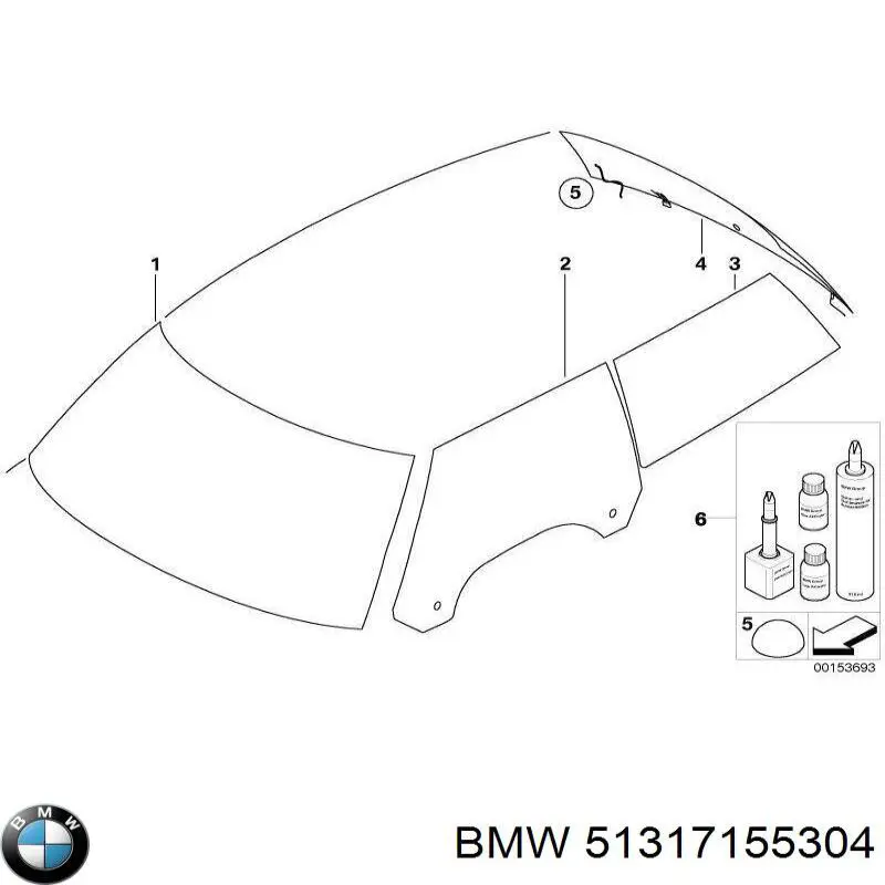 51317155304 BMW moldura de parabrisas superior