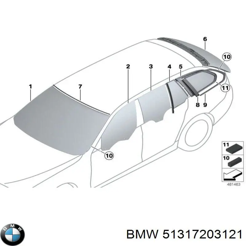 Moldura superior del parabrisas BMW 51317203121 precio, desde 15,09 EUR