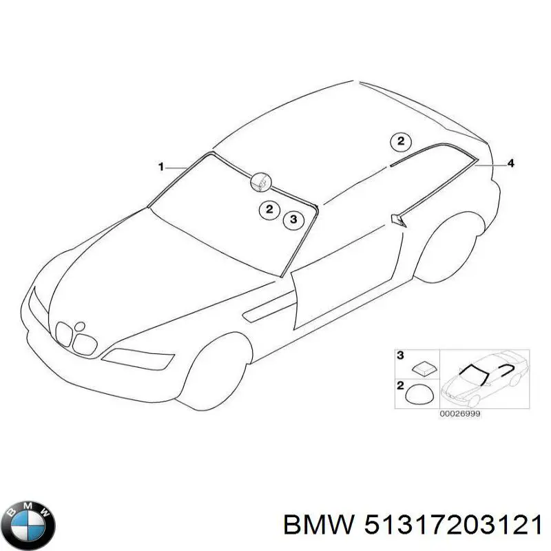 Moldura de parabrisas superior para BMW 5 (F10)