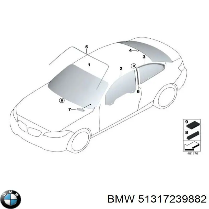 Cristal de la puerta trasera BMW 51317239882 precio, desde 294,71 EUR