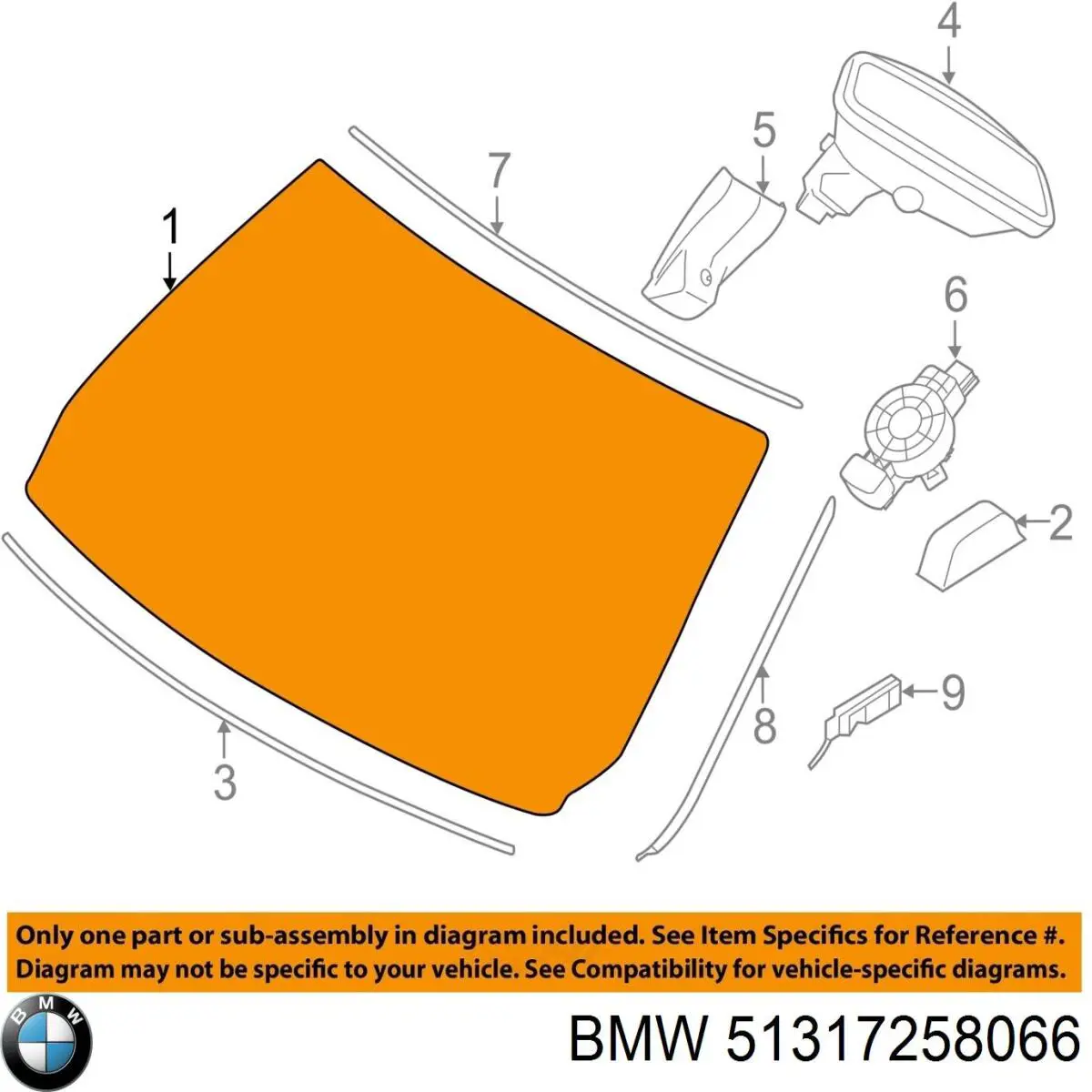 Comprar 51317258066 BMW Luna parabrisas
