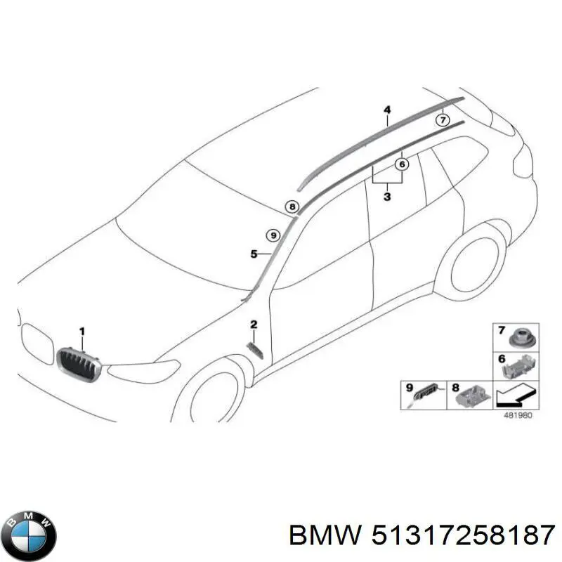 Comprar 51317258187 BMW Moldura izquierda del parabrisas