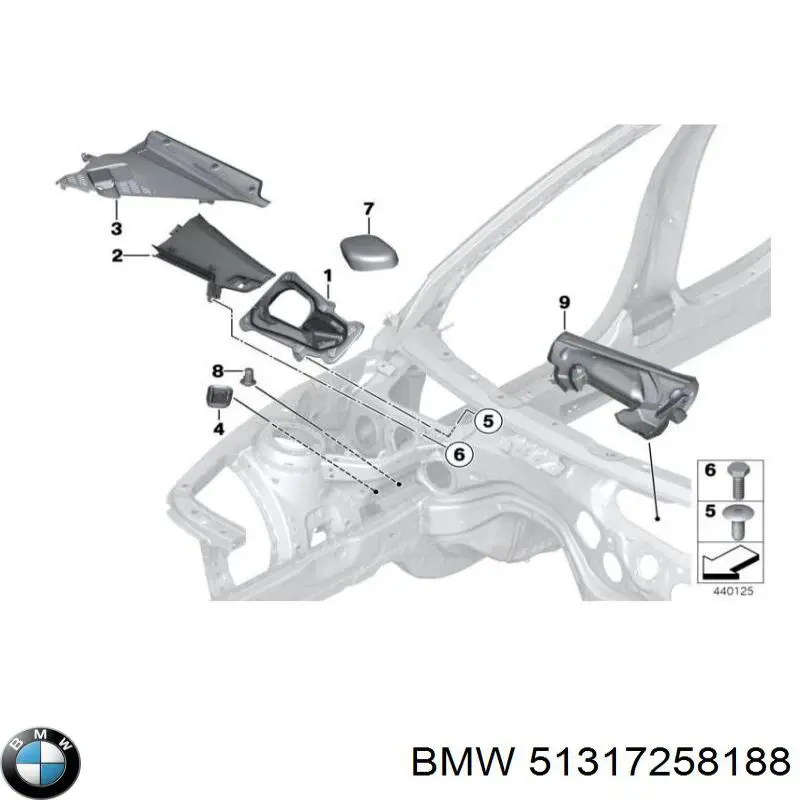 Comprar 51317258188 BMW Moldura derecha del parabrisas