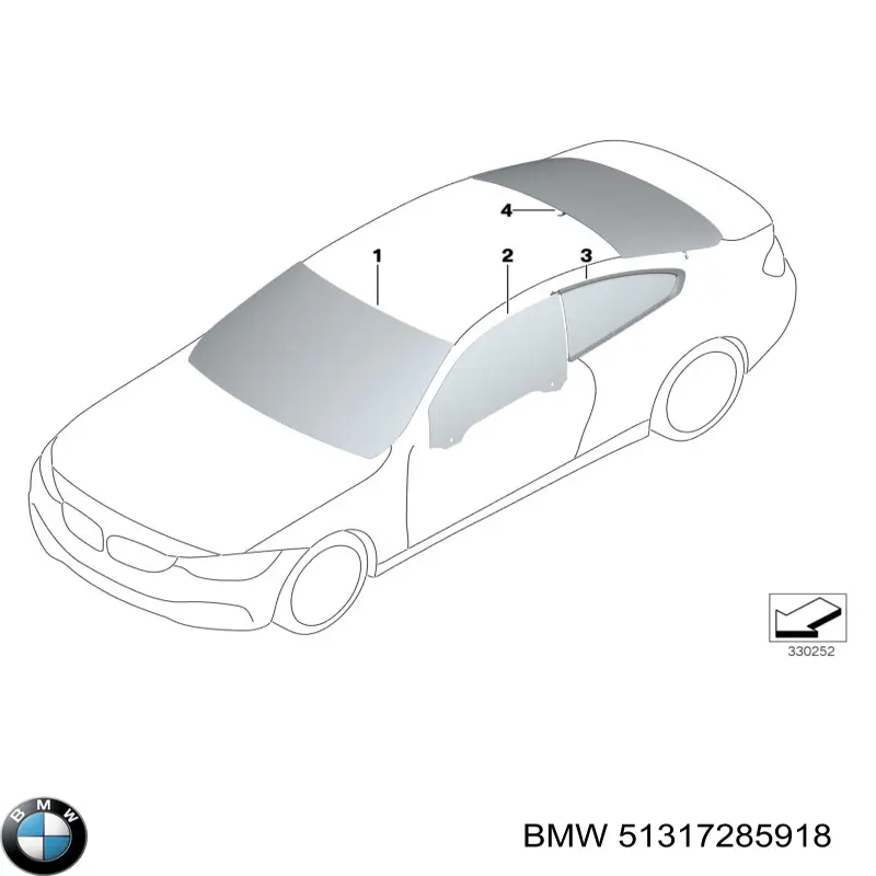 51317285918 BMW cristales de el maletero(3/5 puertas traseras (trastes)