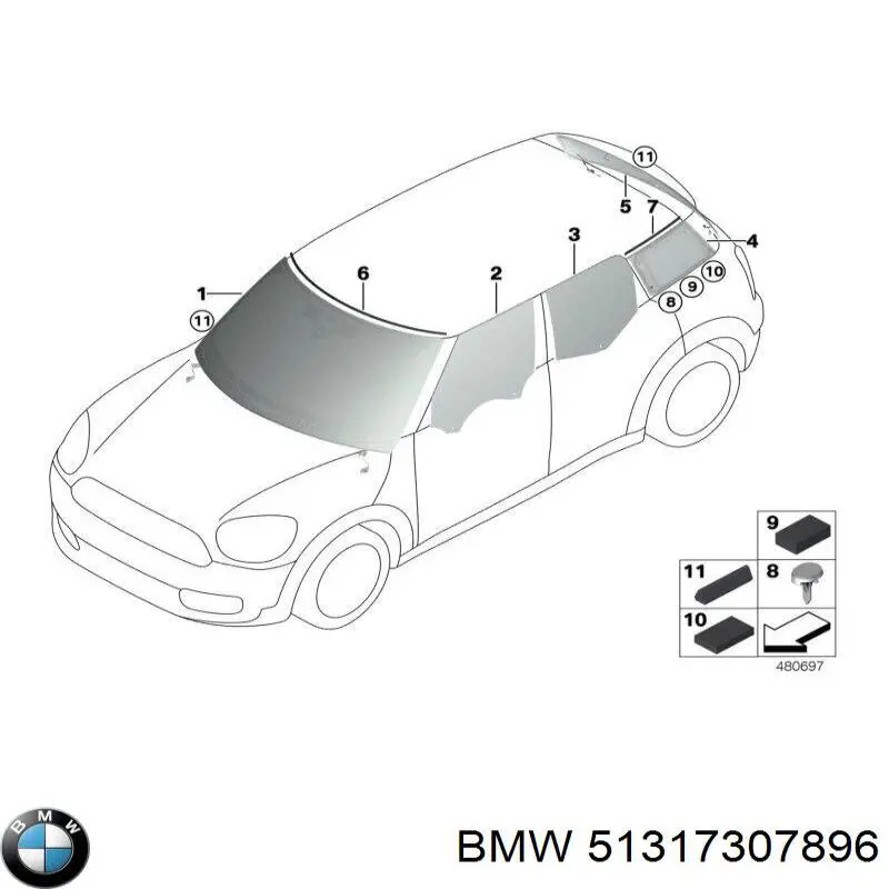 Moldeado del parabrisas para BMW X1 (E84)
