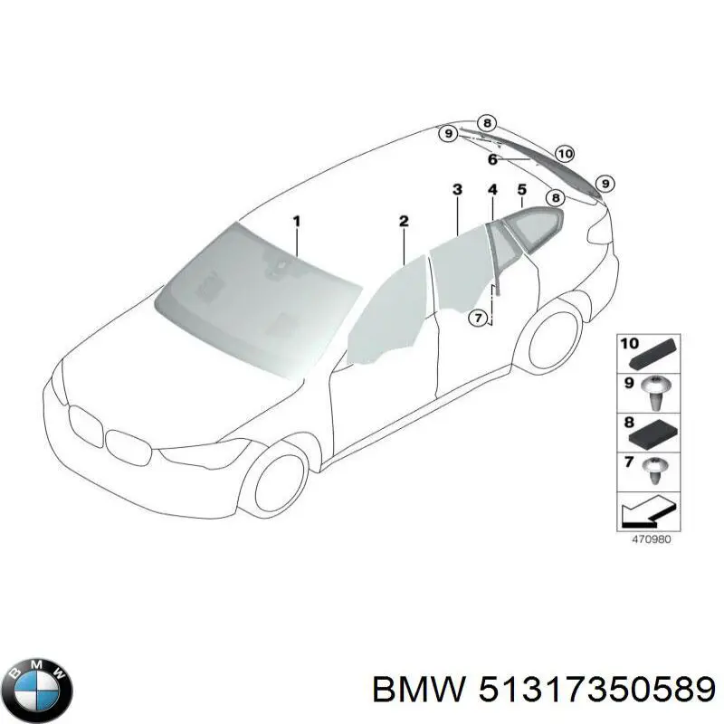 Moldeado del parabrisas BMW 51317350589