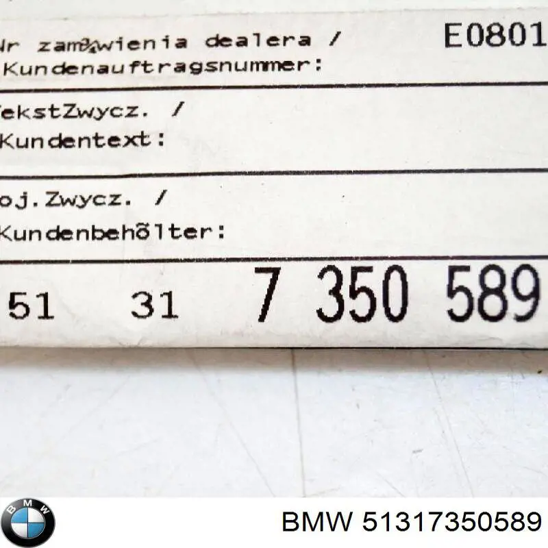 Moldura de parabrisas BMW 51317350589 precio, desde 36,26 EUR