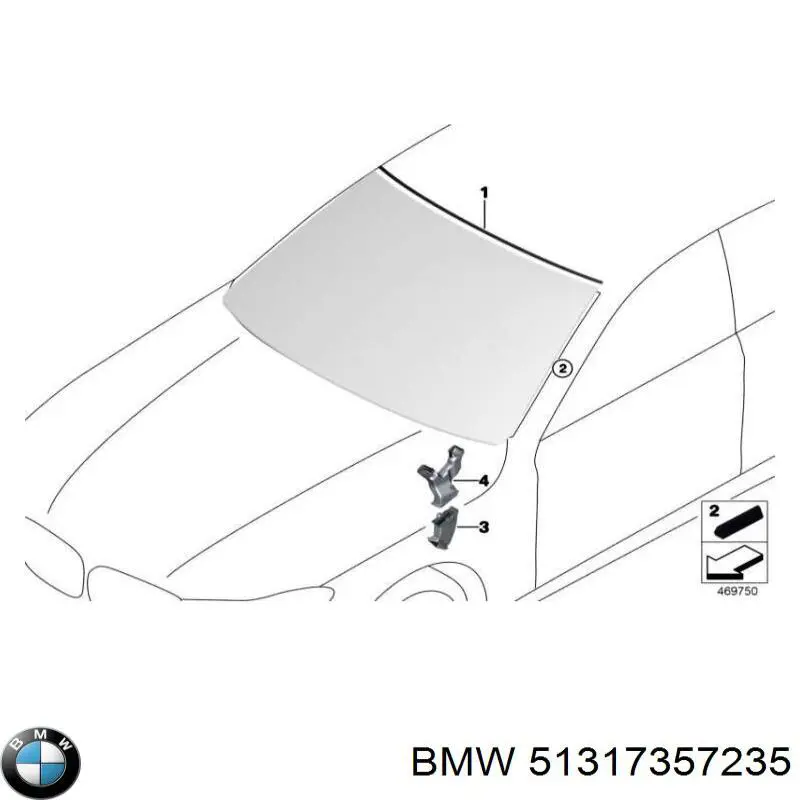 Comprar 51317357235 BMW Moldura superior del parabrisas