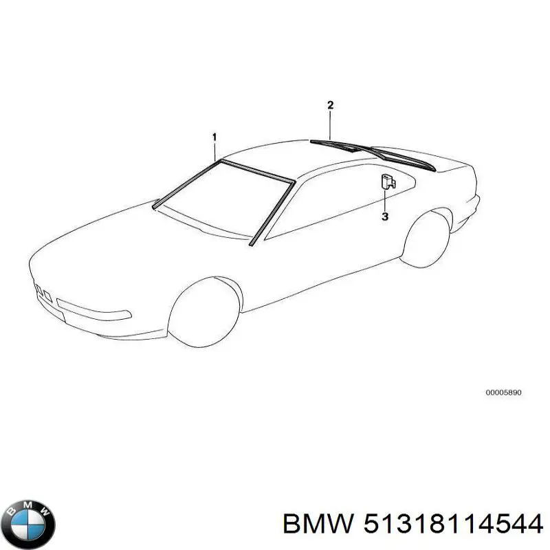 Marco del parabrisas derecha para BMW 7 (E32)