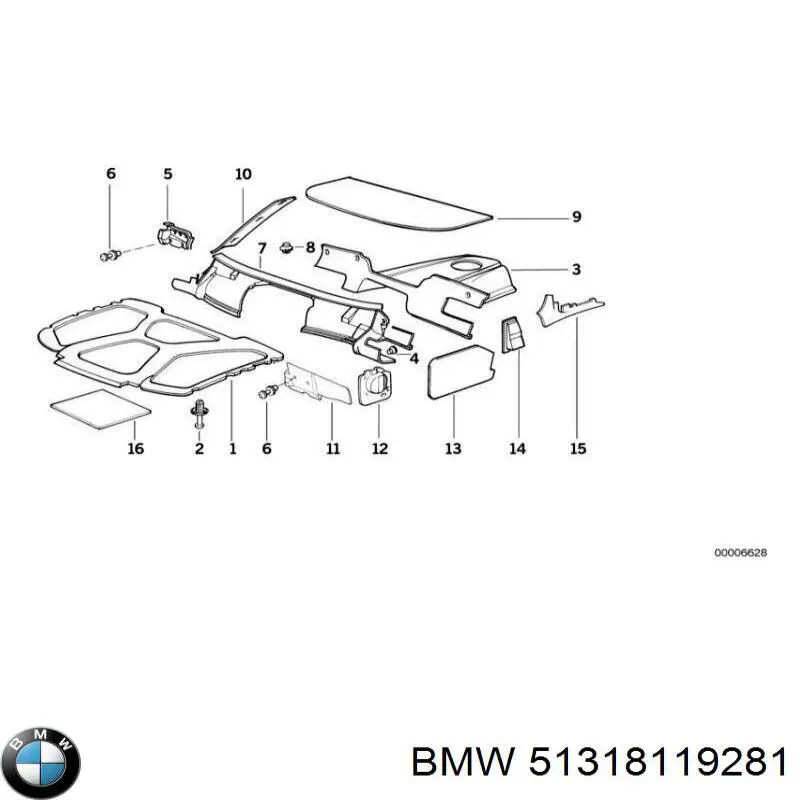 Moldura de cristal trasero BMW 51318119281 precio, desde 118,85 EUR