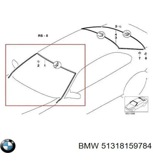 Moldeado del parabrisas para BMW 5 (E39)